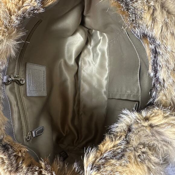 Coach Limited Edition Fox Fur Suede Tote Bag - Picture 7 of 9